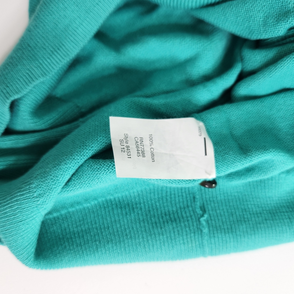J Crew Factory Womens Cardigan Size S Short Sleeve Cotton Button Up Green 01 - Picture 7 of 10